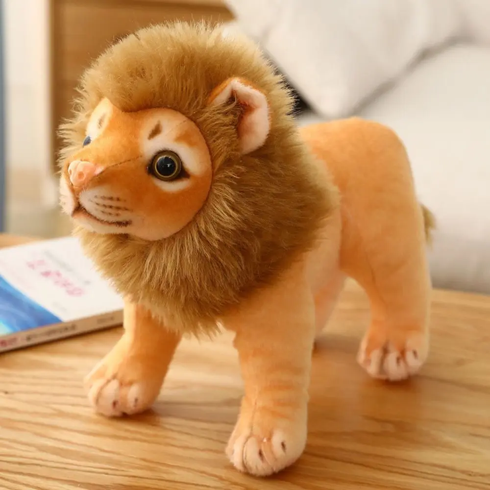 

Forest Animal Simulation Male Lion Plush Toys Plush Doll Soft Lifelike Male Lion Stuffed Dolls 23/28cm Lion