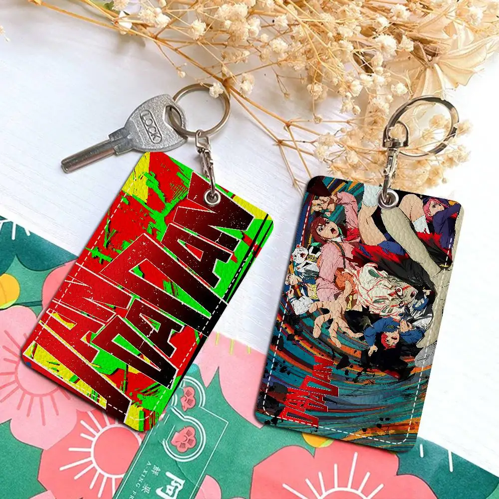 

DAN DA DAN Anime Cartoon 1Pc Access Card Case Leather Card Holder Keychain Key Ring Door Access Tags ID Card Case Keychain