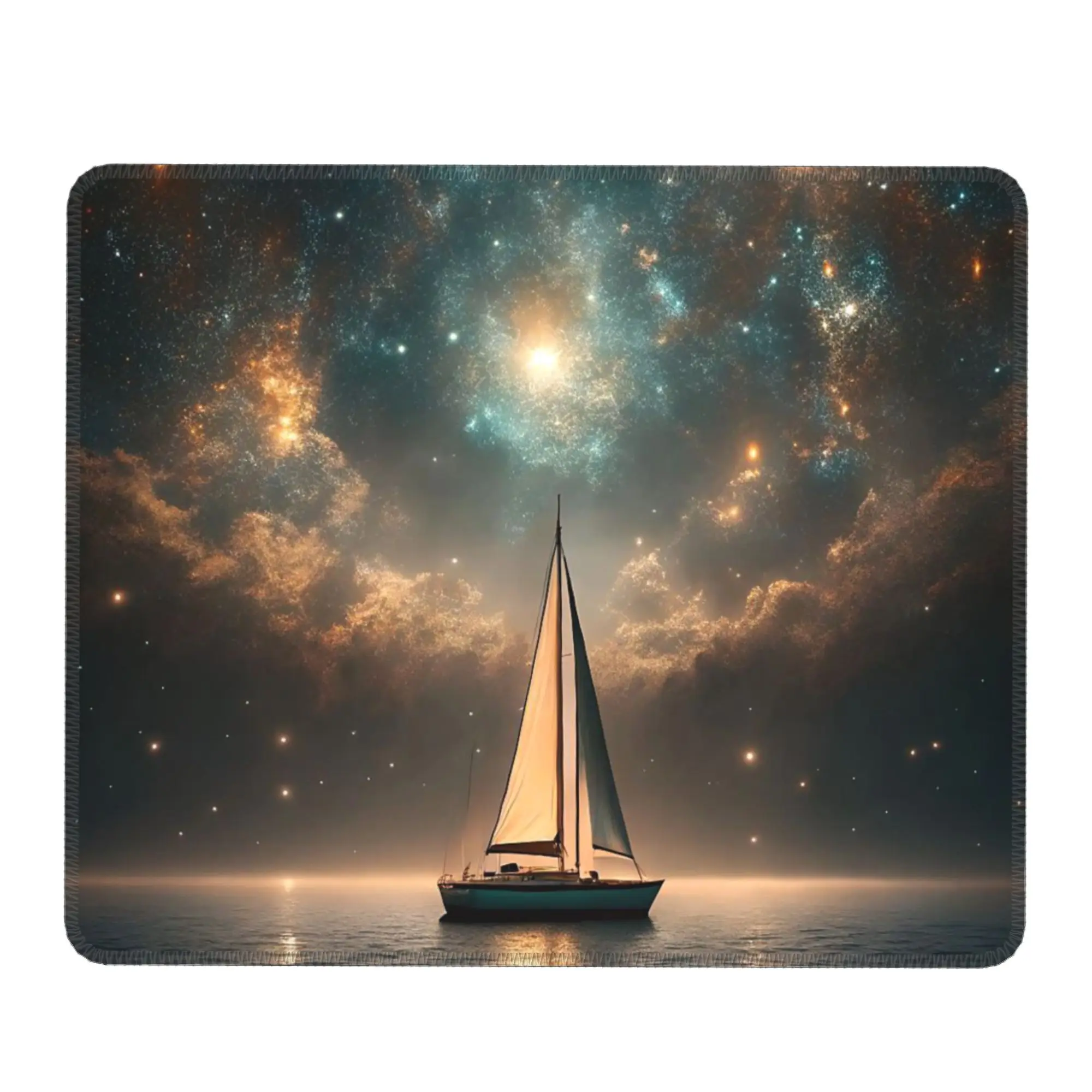 Starry Night Sailboat On The Sea Mouse Pad Computer Keyboard Mouse Mat Gamer PC Laptop Desk Mat Office Accessories Table Mats