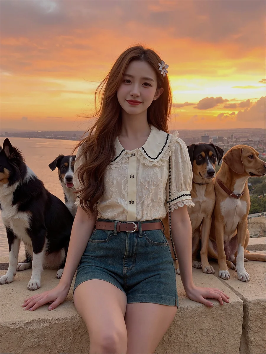 Camisas de renda fofas para mulheres blusas de algodão roupas femininas primavera sólida subcultura outono designs seda pena lantejoulas chinês ol