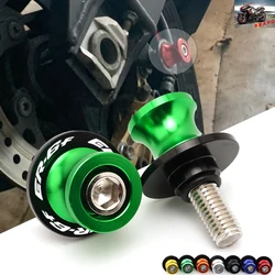 Logo için Kawasaki ER-6n ER 6N ER-6N ER-6f ER6F 6f CNC motosiklet aksesuarları salınım kolu makaralar kaydırıcılar standı vidalar M10 1 çift