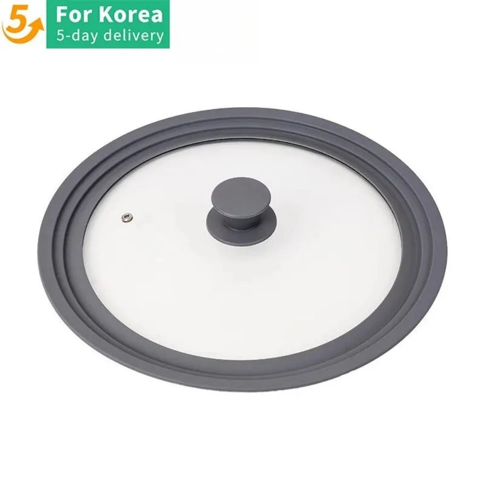 Silicone Rimmed Glass Pan Lid - Spill and Shatter-Proof Tempered Glass Cover for Versatile Home Cooking Pans