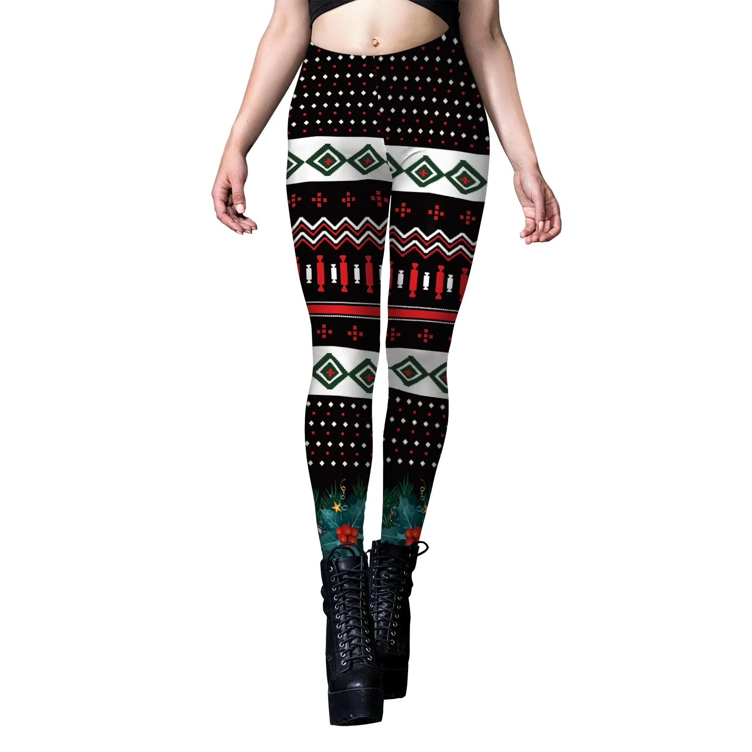 3D Kerstboom Print Dames Yogabroek Mode Creatieve Fitness Sport Elastische legging Outdoor Running Hoge taille broek
