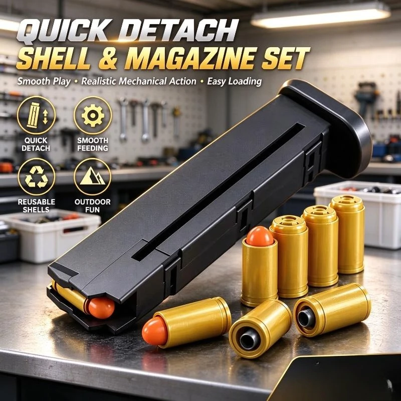 DetachableShell MagazineKit forToy Pistol,Realistic Mechanical Structure,SmoothFiring,Outdoor ActivityCollectibleModelComponents