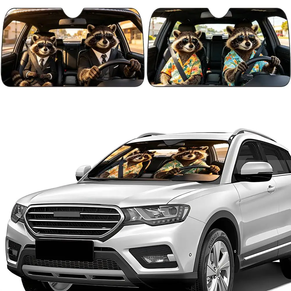 Raccoon Drive Car SunShade Car Sunshade Covers Cover Universal Windscreen Folding Visor