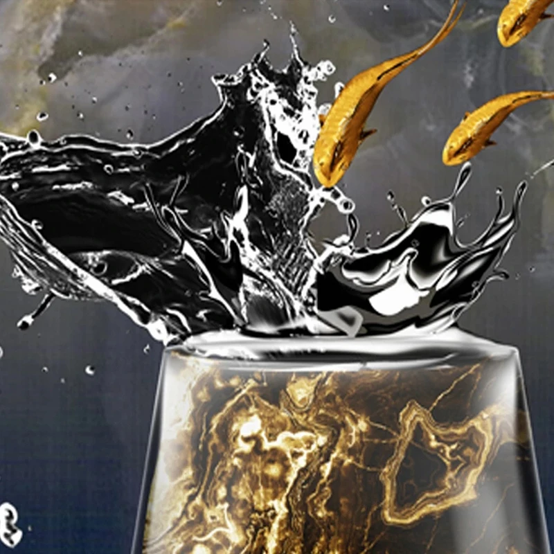 Custom Wallpaper Wine Glass Cup Fish Pattern Abstract Photo Murals Bedroom Living Room Background Wall Decoration Painting