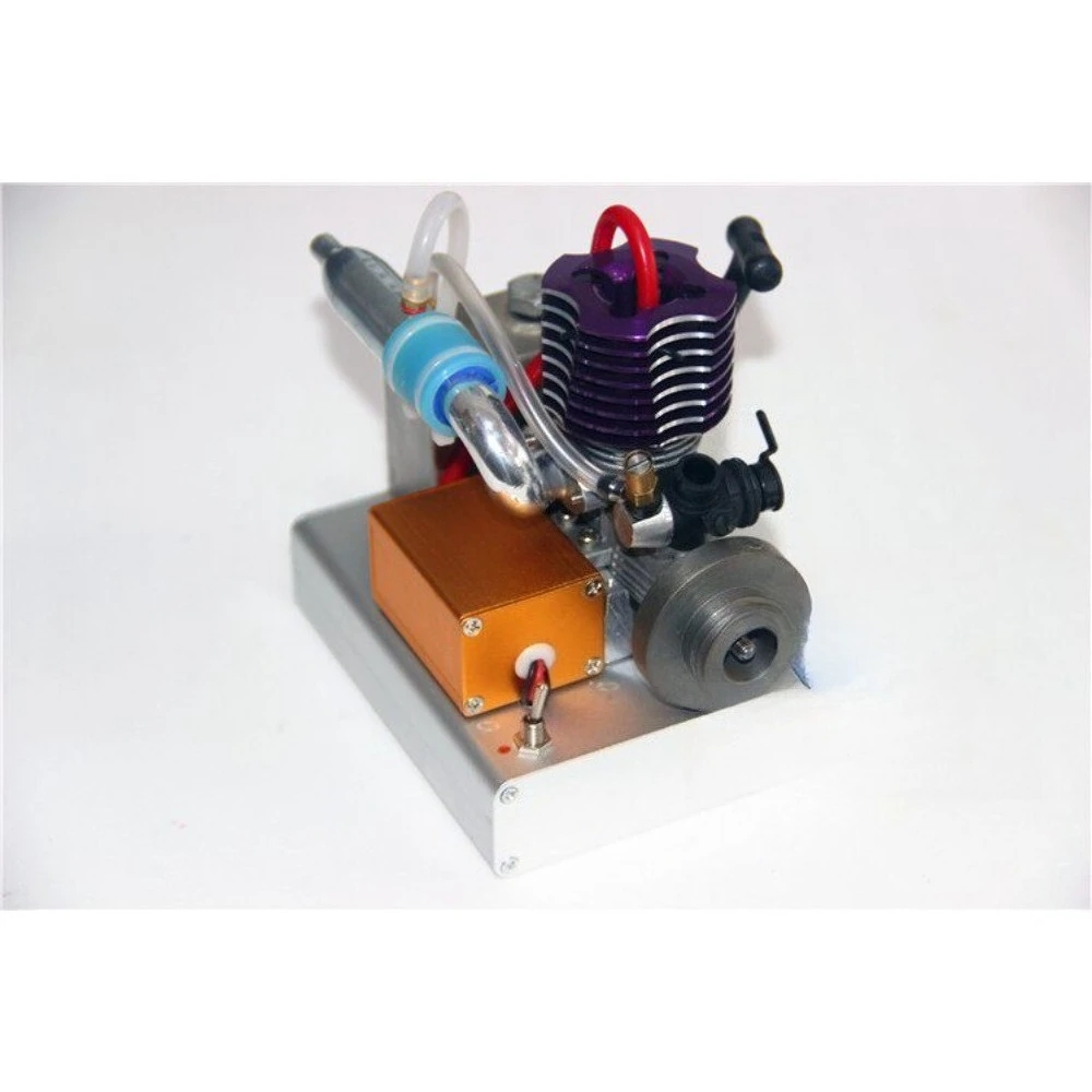 18 Level Methanol Engine Model DIY Miniature Engine Pull Start with Aluminum Alloy Base Methanol Engine Model