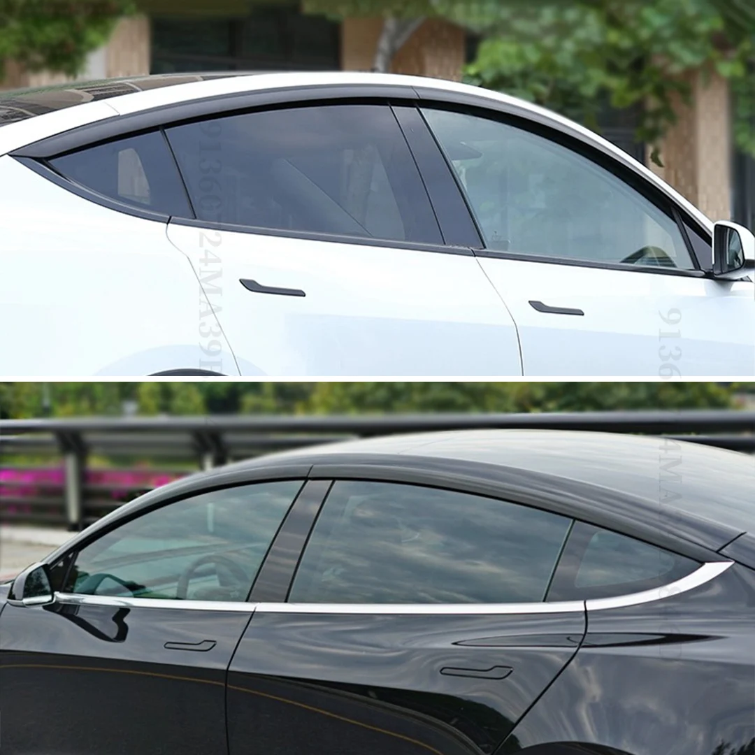 4PCS Wind Deflector Rain Guard Brow New Style Accessories Wide Body Kit Exterior Part For 2019-2023 Tesla Model Y Window Visors