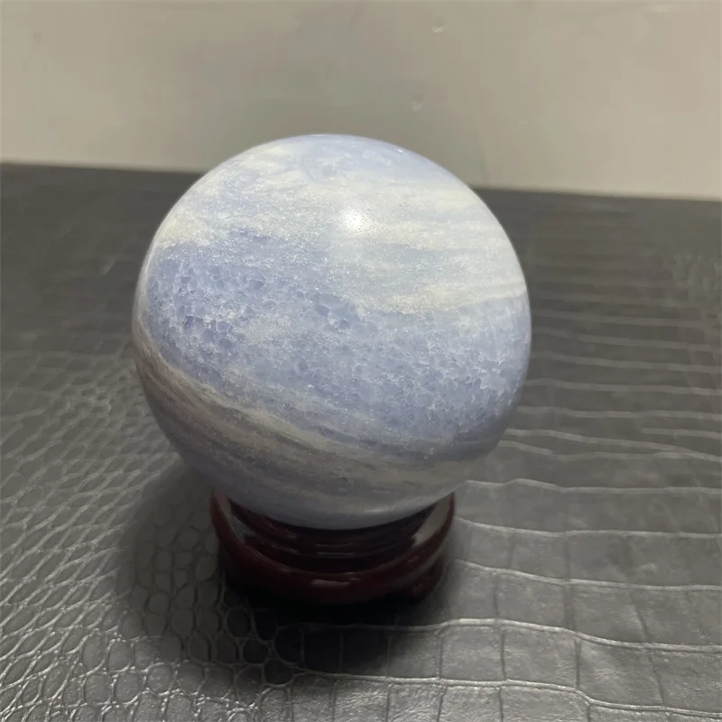 10cm Natural Blue Celestite Crystal Sphere Quartz Ball Healing Meditation