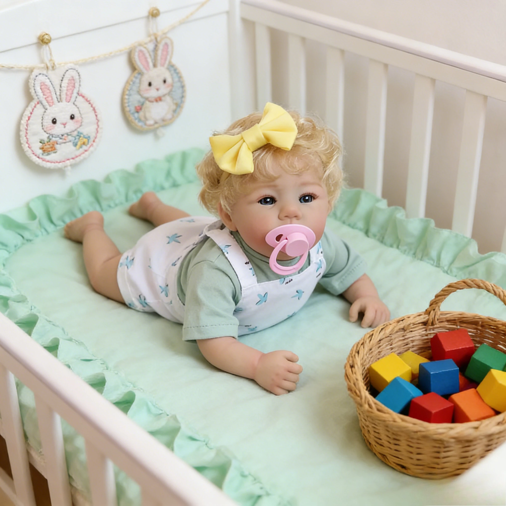 45CM herboren poppen Abigail levensecht knuffelig babyspeelgoed met zacht katoenen lichaam en blauwe ogen kindercadeau