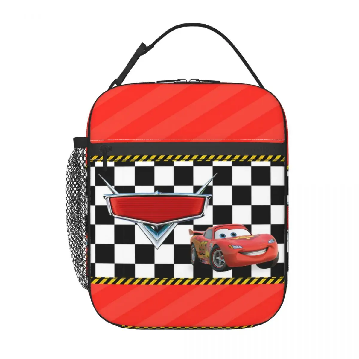 Custom Lightning Mcqueen Insulated Lunch Bag for Outdoor Picnic Food Cartoon Cars Waterproof Cooler Thermal Lunch Box Children