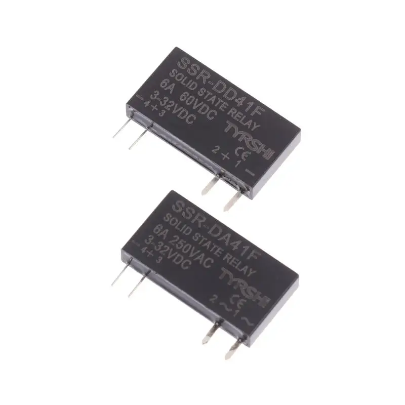 SSR-41FDD/41FDA مرحلات الحالة الصلبة تيار مستمر إلى تيار مستمر وحدة التتابع النحيفة 3-32VDC 6A مرحل صغير عدم الاتصال DIN السكك الحديدية التتابع التيار المتناوب تيار مستمر التحكم