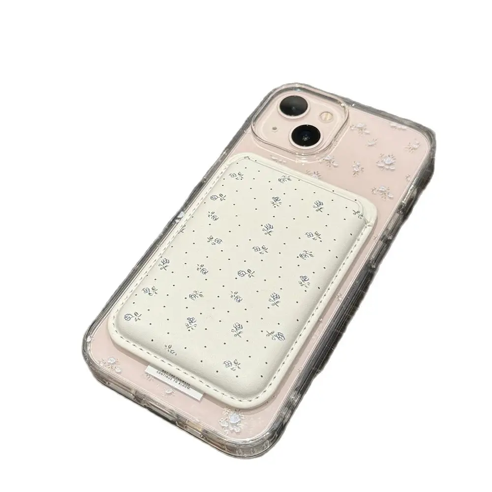 Korean Clear Floral For Magsafe Wireless Charge Phone Case For iPhone 16 15 14 13 12 11 Pro Max Xr Xs Max Cases Accessorie Cover