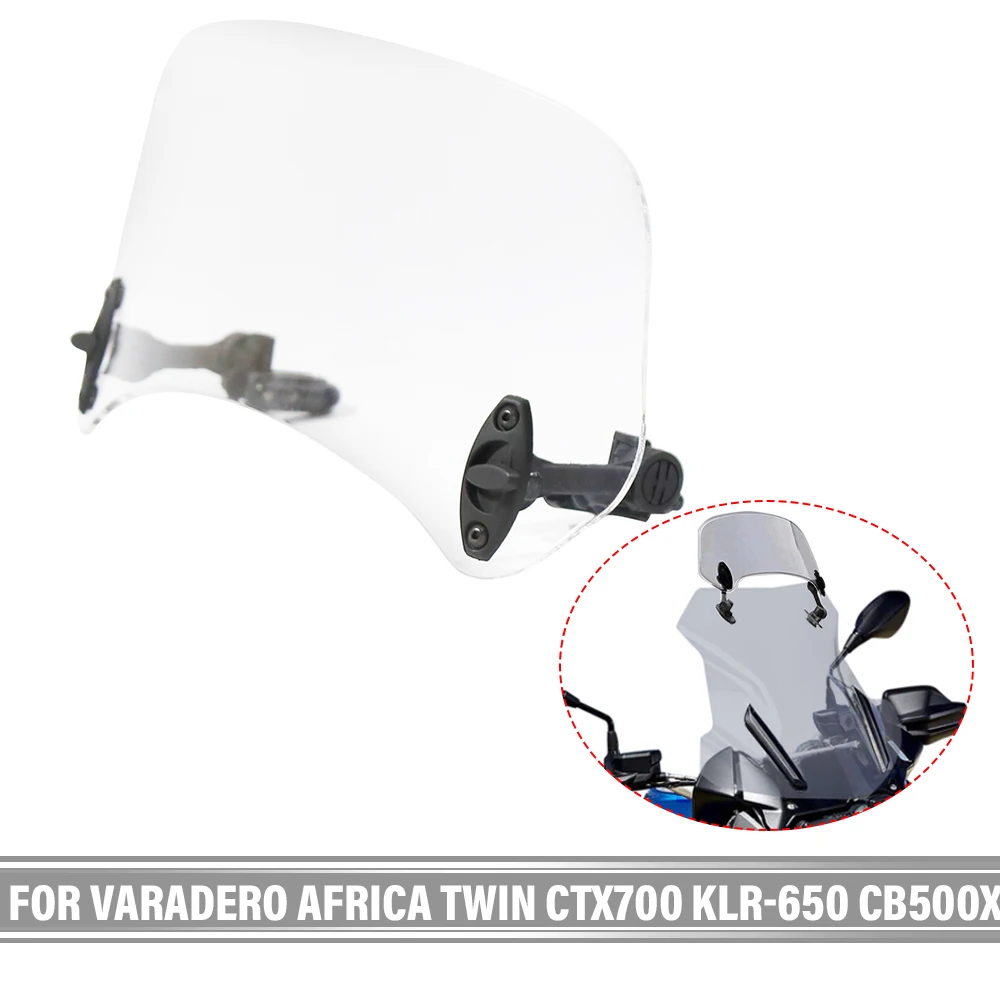 

Universal Motorcycle Windshield Extension Adjustable Spoiler Clamp-On Windscreen For Varadero Africa Twin CTX700 KLR-650 CB500X