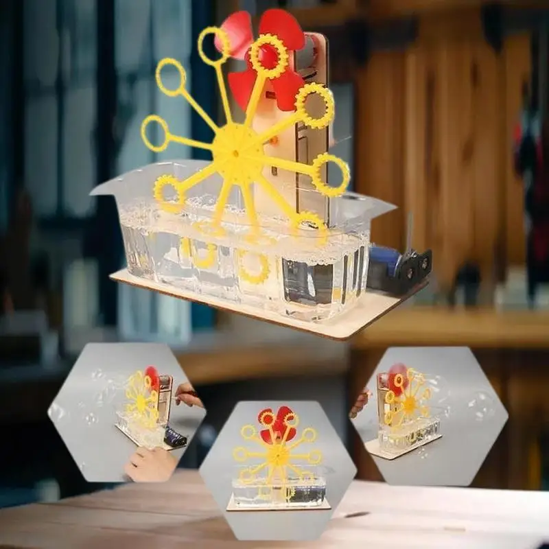 Fabelhaftes Lernspielzeug für Kinder – DIY-Montagepuzzle und Blasenmaschinenmodell