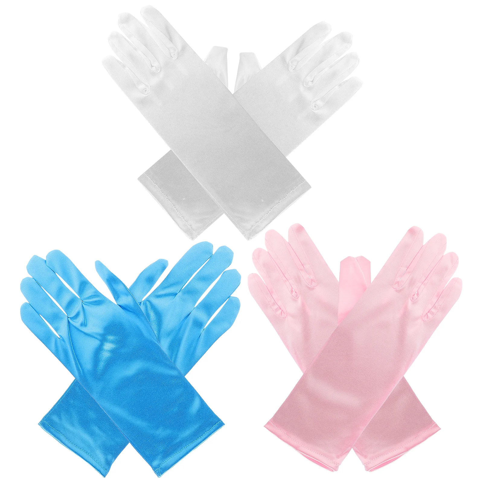 

3Pairs Princess Skirt Gloves Girls Dress Gloves Elegant Party Supplies Kids Wedding Ballet Photography Party Supplies