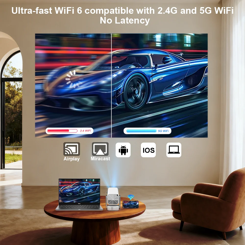 جهاز عرض ThundeaL 4K عالي الدقة FHD TD80 Pro أندرويد واي فاي مسرح منزلي TD80Pro جهاز عرض شعاع محمول اجتماع فيديو فيلم PK TD80W