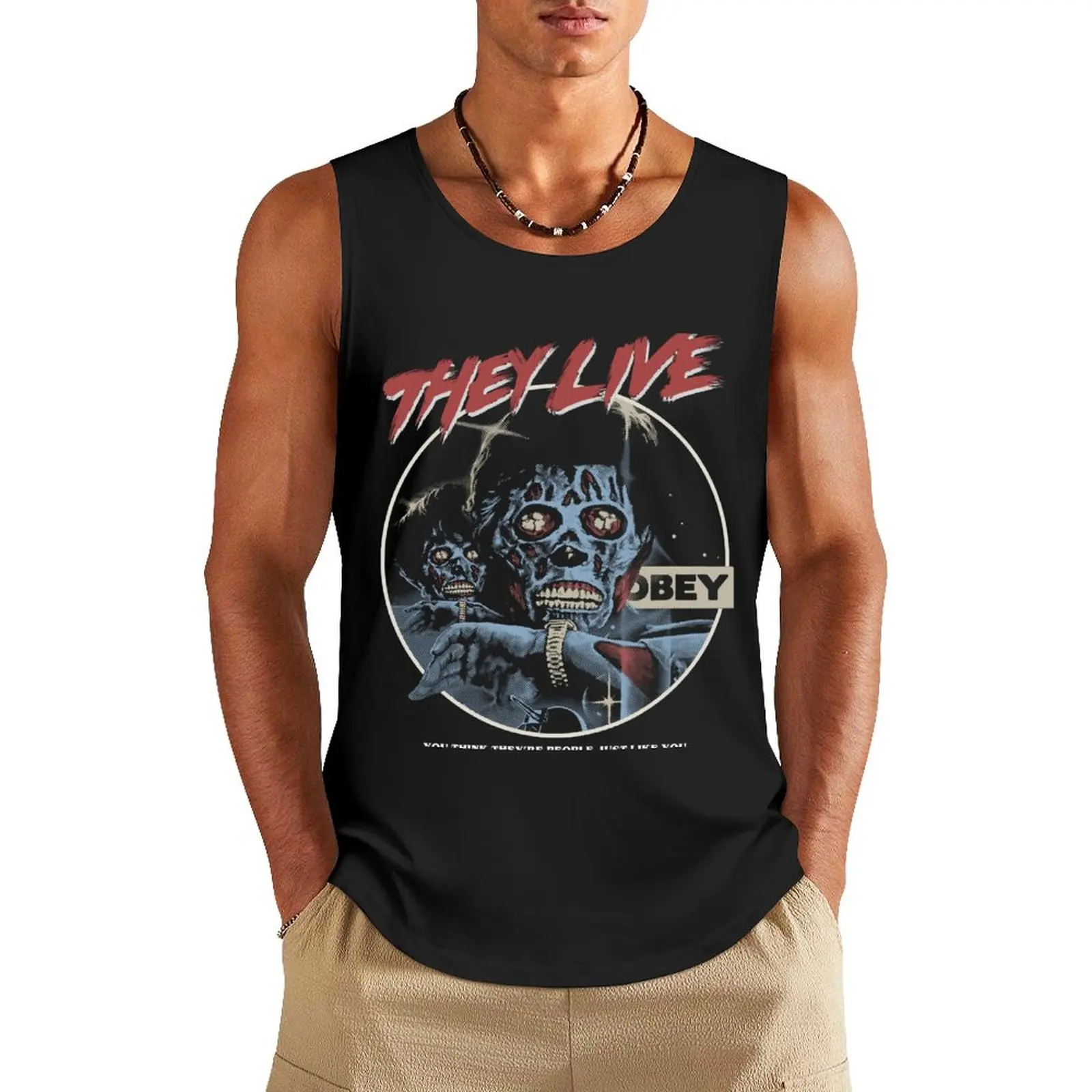 They Live, John carpenter, horror Tank Top sleeveless shirt man gym t-shirt for man T-shirt male Men's sleeveless