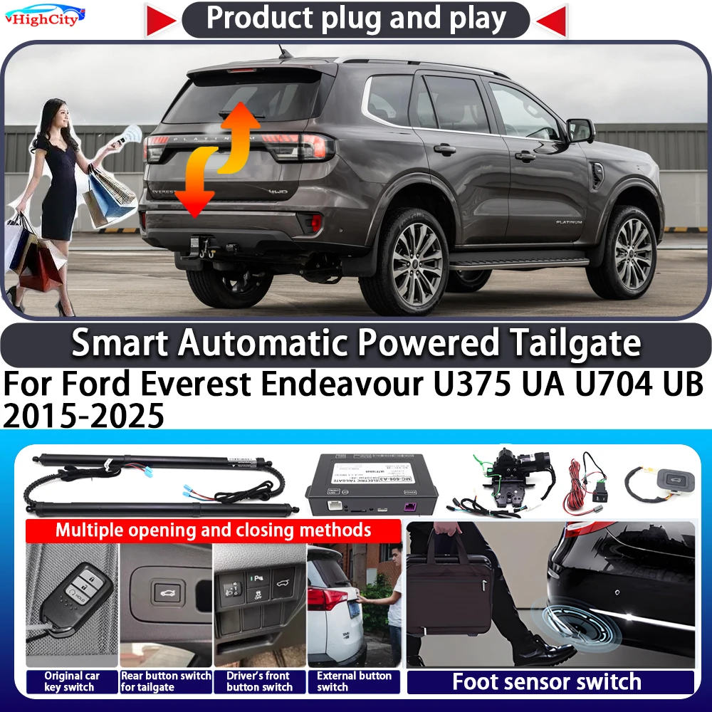 For Ford Everest Endeavour U375 UA U704 UB 2015-2025 OEM Smart Automatic Powered Tailgate Key Close Kit Electric Power Tailgate