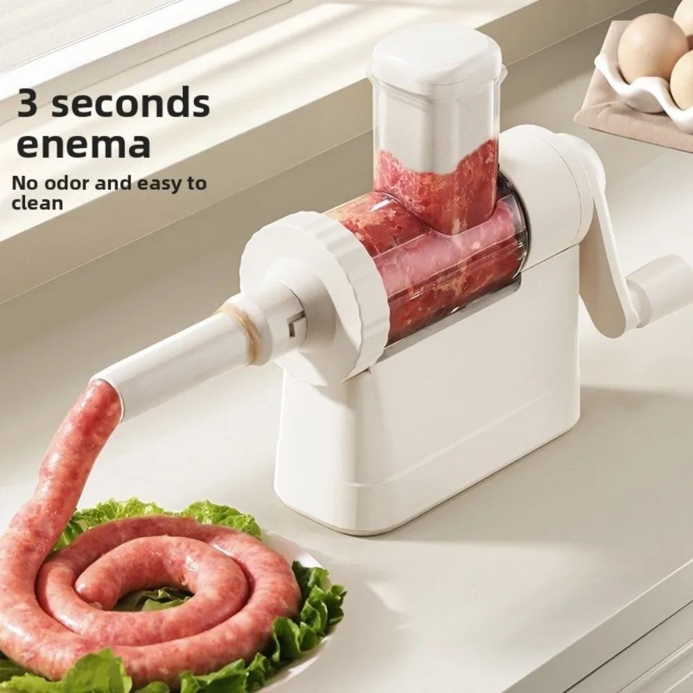 

Fast Filling Manual Sausage Stuffer with 4 Filling Nozzles Detachable Meat Stuffer Kit Large Capacity Plastic