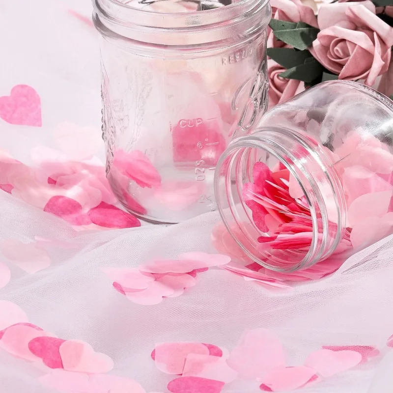 20g Herzförmiges Papierkonfetti, Valentinstag Tischdekoration, Hochzeit Handkonfetti zum Werfen, Ballonfüllung – Detail 4