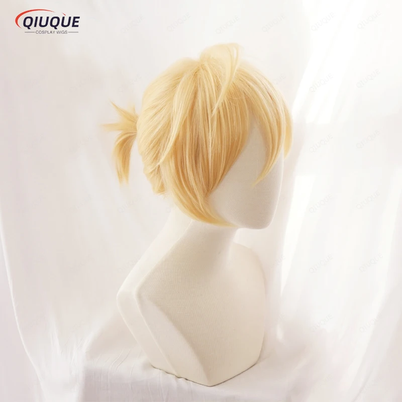 Anime Rin / Len Wigs Short Blonde Heat Resistant Synthetic Hair Cosplay Wig + Wig Cap