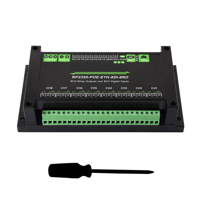 

M16K-RP2350 Двухъядерный двухканальный 8-канальный сетевой релейный промышленный блок управления с поддержкой изоляции цифрового входа
