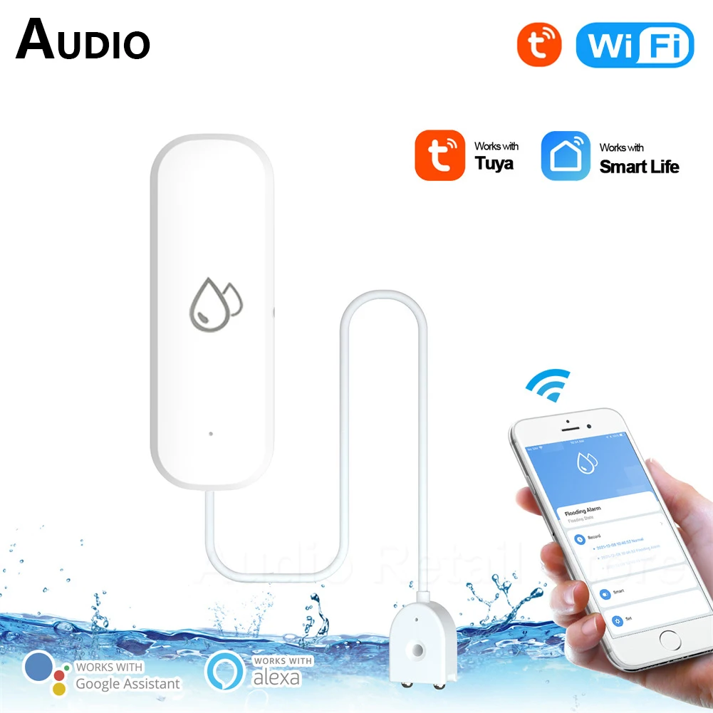 

Tuya WiFi Water Leakage Sensor Alarm for Smart Home Security Protection System Against Water Leak Detector Smartlife APP Control