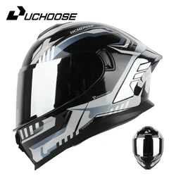 818 Uchoose DOT Approved Full Face Helmet Crash Motorbike Protective Gear Men Women Motorcycle Double Sun Visor
