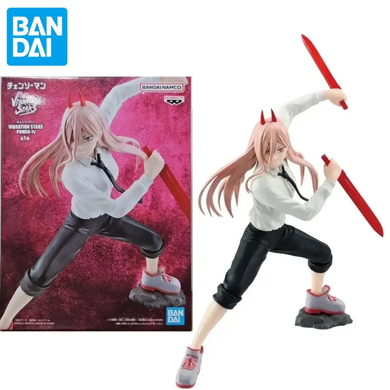 BANDAI Original BANPRESTO Chainsaw Man VIBRATION STARS-POWER-4 16CM Figura de acción de anime, modelo de juguete, adorno de escritorio, regalos de cumpleaños