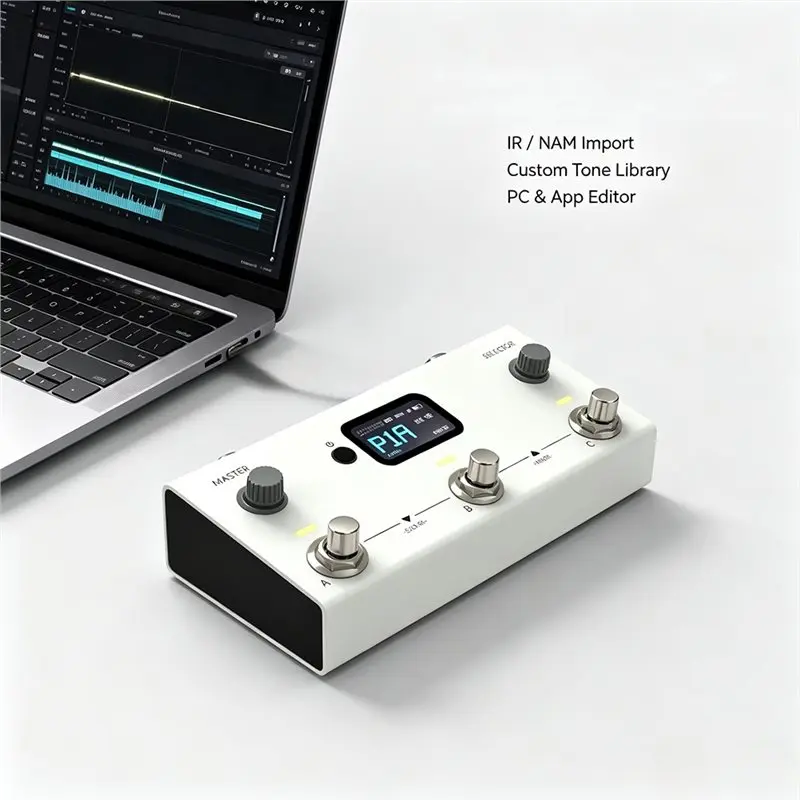 【Supernew】MOSAIC 3-Switch Guitar Multi-Effects Processor 44.1Khz 24Bit 30 Amps 30 Irs Bluetooth 7.5H Battery USB-C Audio Support