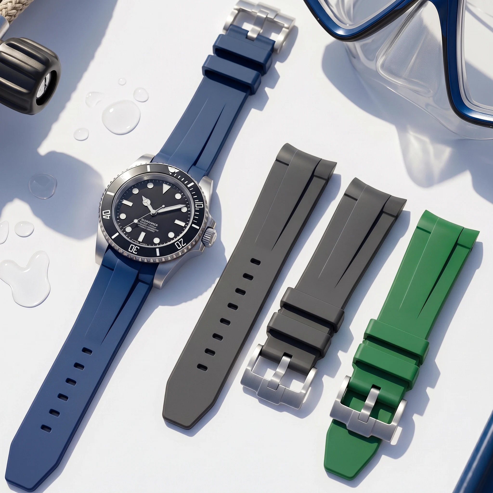 Rubber Strap Diver - Tali Jam Tangan Karet 20Mm Ujung