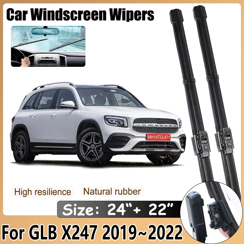

2x Car Front Windshield Wiper For Mercedes Benz GLB X247 180 200 35 250 2019~2022 Cleaning Window Windscreen Brushes Accessories