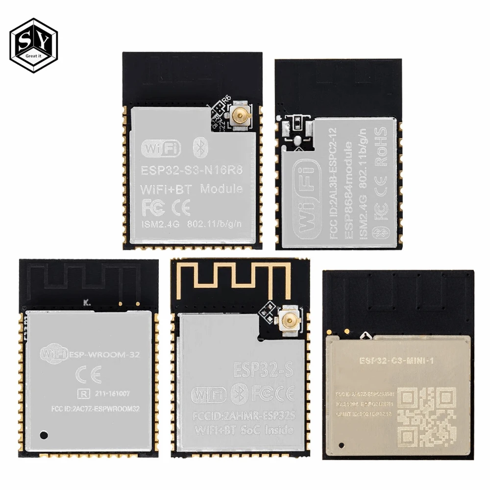 ESP32 ESP-32 Wireless Module ESP32-S ESP-WROOM-32 ESP-32S   ESP32-C2 ESPC2-12  ESP32-S3-N16R8 Dual-core WiFi& Bluetooth-compatib