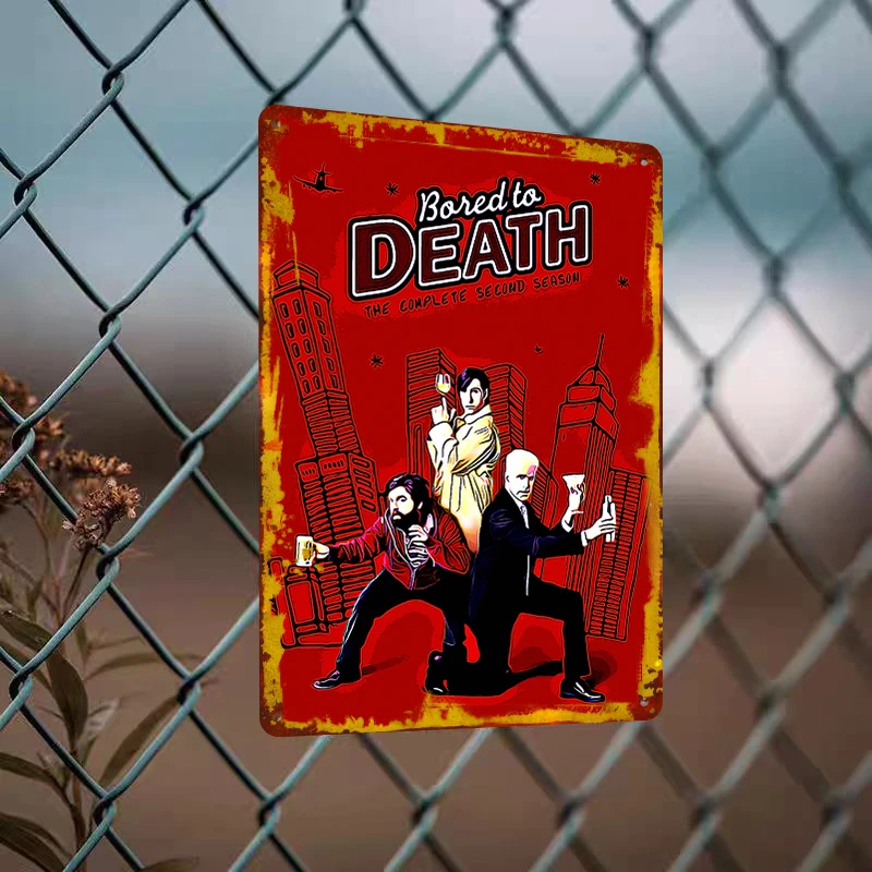 Bored to Death The Complete Second Season Retro Metal Tin Sign TV Series Poster Home Decor