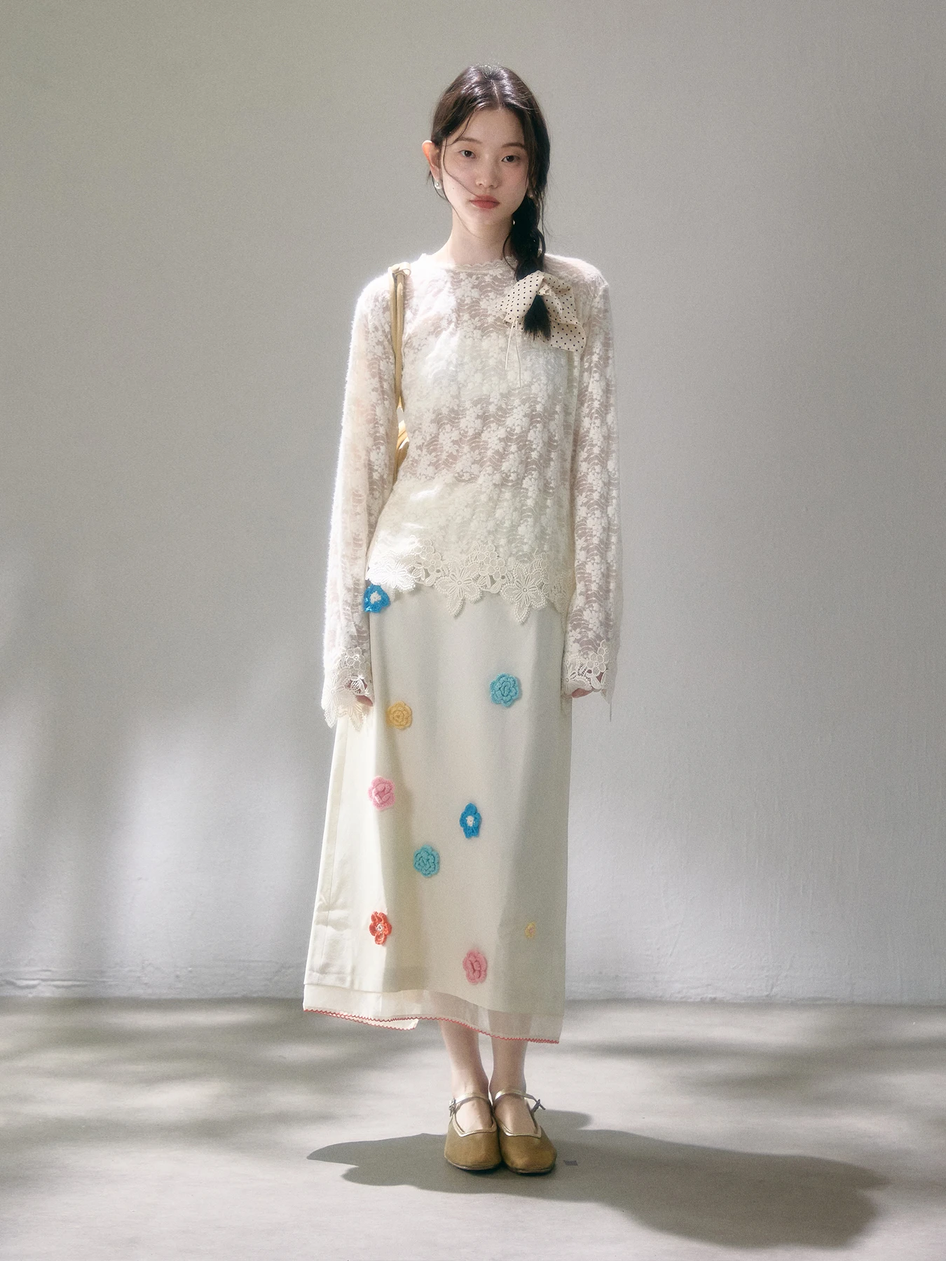 

Оригинальный дизайн: юбка с вязаными крючком цветами ручной работы, с элементами Ogees, высокая талия, юбка-трапеция для женщин, для повседневной носки