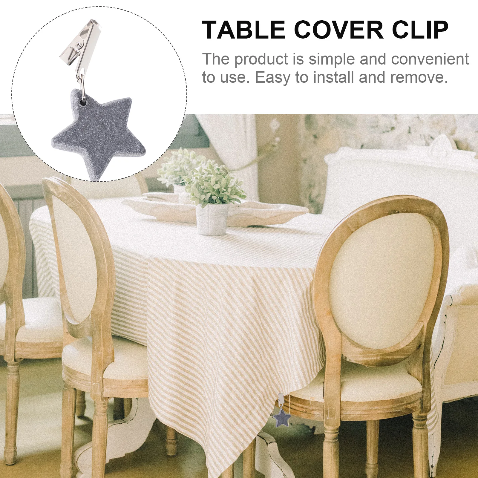 

4pcs Delicate Tablecloth Clips Compact Reusable Table Cover Clamps Outdoor Camping Supplies Decorative Table Cloth Weights