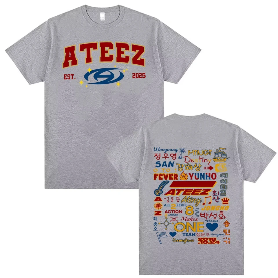 Kpop Ateez 2026 World Tour in Your Fantasy Merch T Shirts Men
