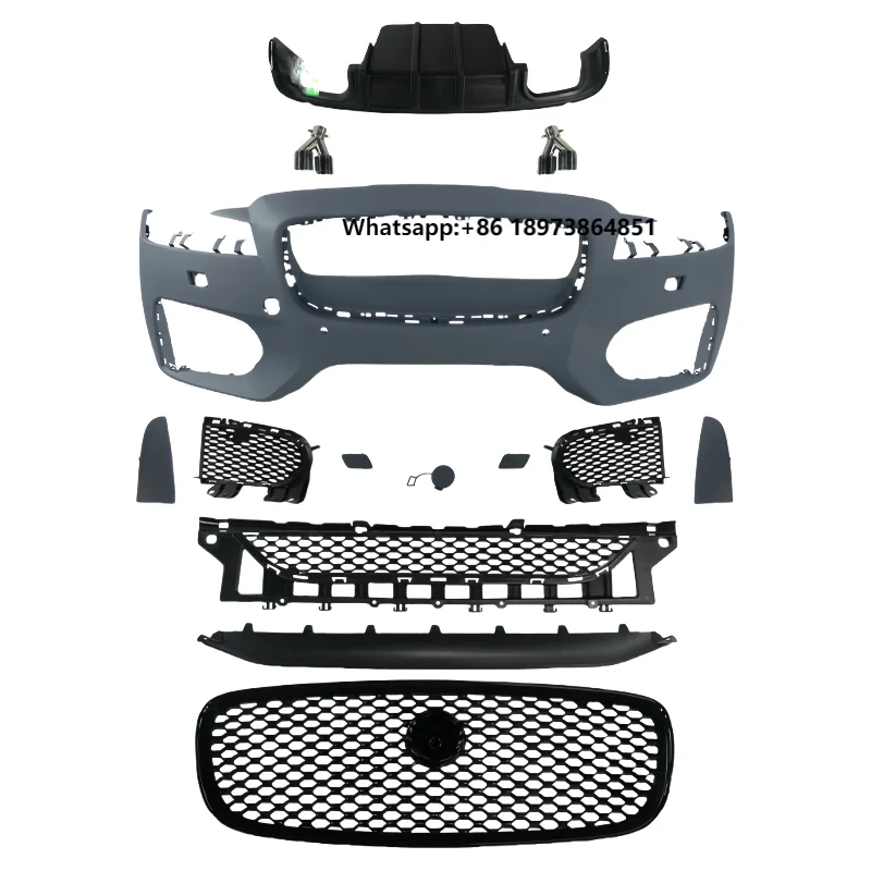 

Suitable for 2016-2019 Jaguar XF XFL to XFRS Models Upgrade the Front and Rear Bumpers and Add Four Exhaust Outlets at the Rear