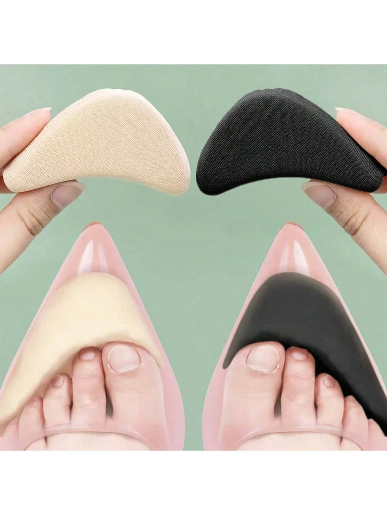

2pcs Women's Sponge Forefoot Inserts To Relieve Pain, Reduce Shoe Size And Enhance Fit, Comfort And Protection For High-Heeled S