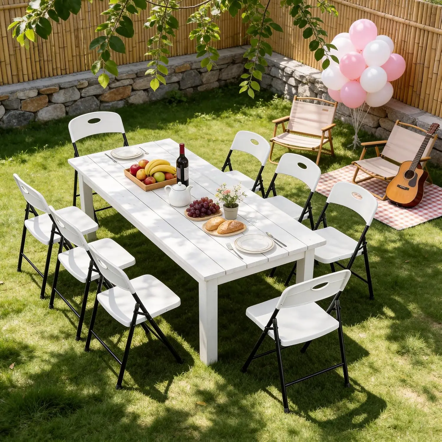 Folding Chairs 12 Pack, Outdoor Folding Chairs for Outside Indoor, Portable 350 lbs Capacity Heavy Duty Plastic Metal Foldable