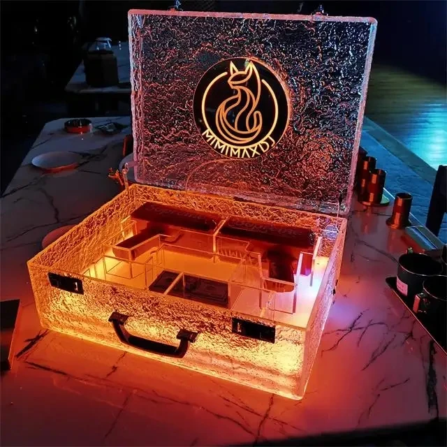 Nightclub Illuminated Money Gun Box LED US Dollar Bill Briefcase LED Carrier Suitcase Party Money Cash Gun Spray Display Case