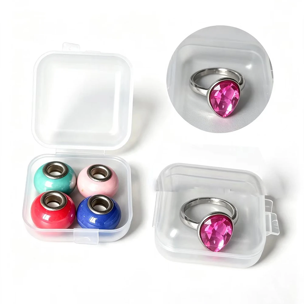 10Pcs Mini Jewelry Storage Box Cordless Earplug Memory Card Case Earring Battery Badge Trinkets Ring Beads Gift Packaging Box