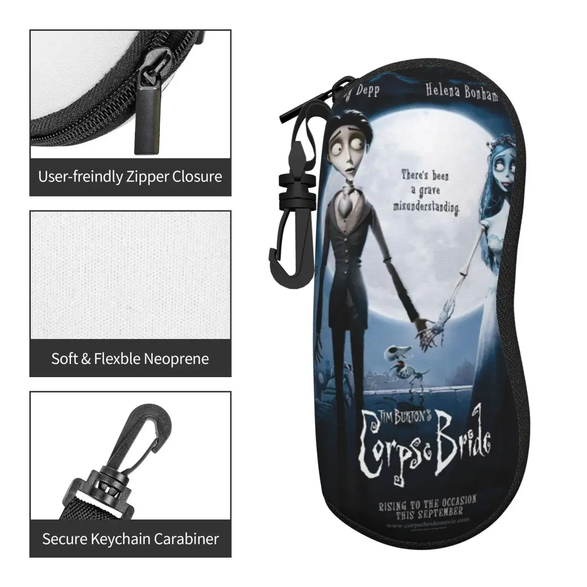Custom Corpse Bride Shell Glasses Case Unisex Travel Eyeglasses Case Sunglasses Protector Box