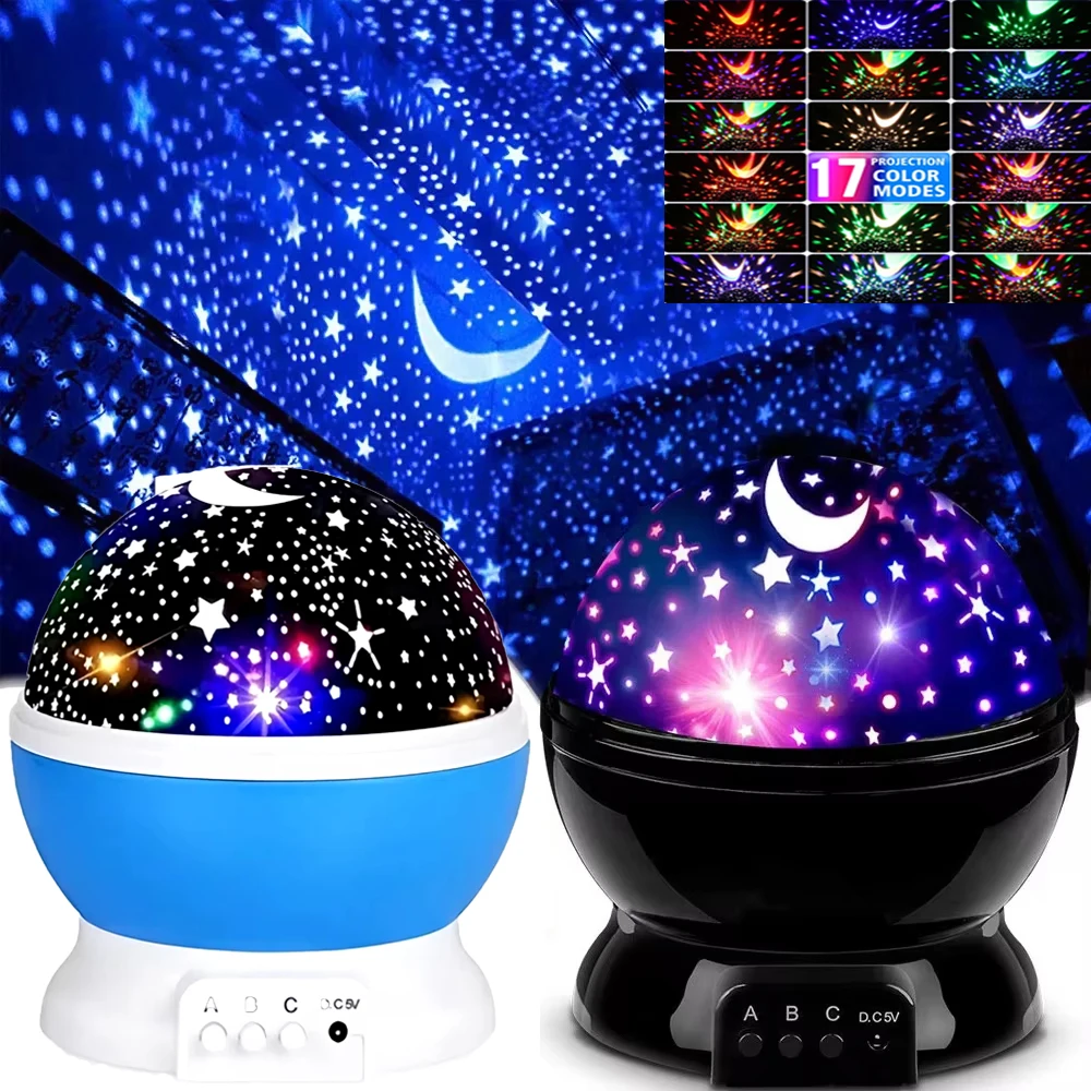 LED Night Light Nebula Star Projector 360 Degree Rotation 12 Light Color Changing with USB Cable Romantic Gifts for Women Child