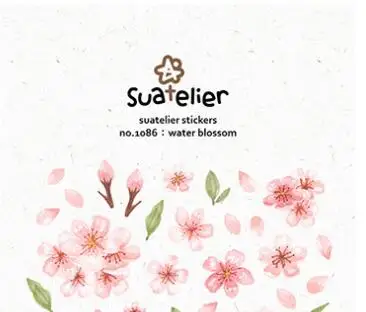 Korean Import Suatelier Spring Cherry Blossom Lily Sticker Diary Sticker Scrapbooking Diy Decoration PVC Stationery Stickers