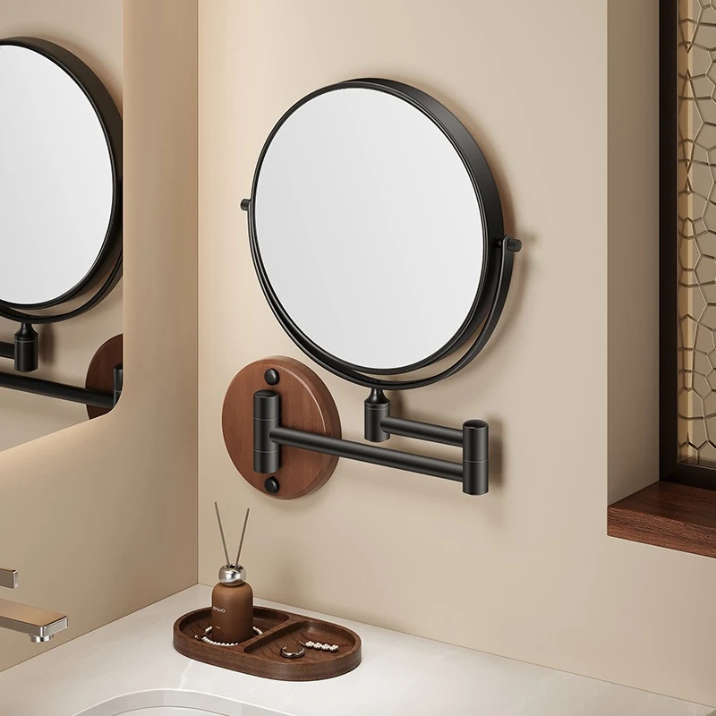 Wall Mounted High-definition Bathroom Makeup Mirror Rotatable Multi-angle Foldable Bath Mirrors Durable Bathroom Fixture