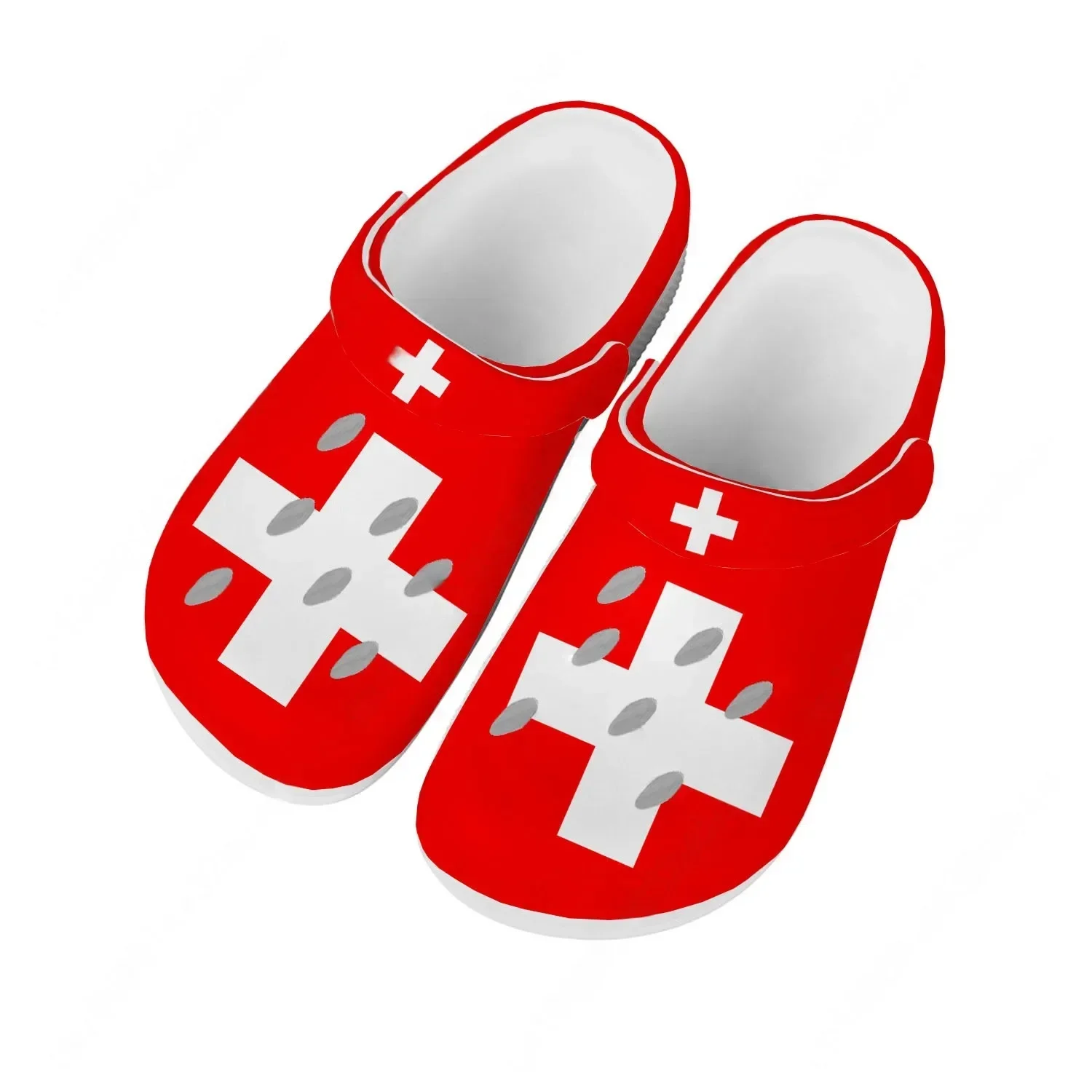 Switzerland National Flag Water Shoes Men Women High Quality Home Garden Clogs Customizd Sandals Beach Breathable Hole Slippers