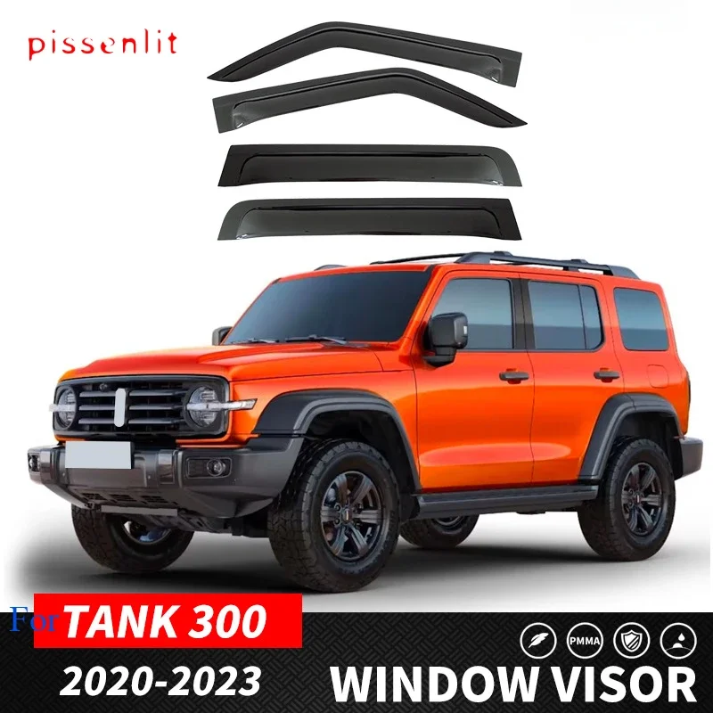 

For Wey Tank 300 Window Visor Car Accessories Plastic Exterior Visor Vent Shades Window Sun Rain Guard Deflector