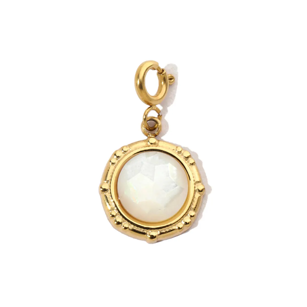 

3pcs/Lot Stainless Steel Geometrical Charms Natural Stone Pendants with Snap Hook for DIY Jewelry Making Accessory Wholesale